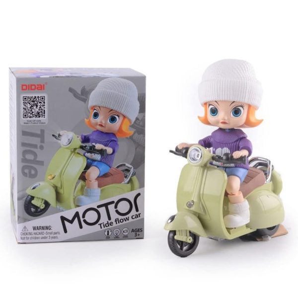 Motor Tide Flow Car, Electric Stunt Motorcycle Rotating Sound and Light